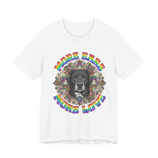 Dog Rescue T-Shirt — More Eats, More Love Retro — dog lover apparel — Orelha's Legacy