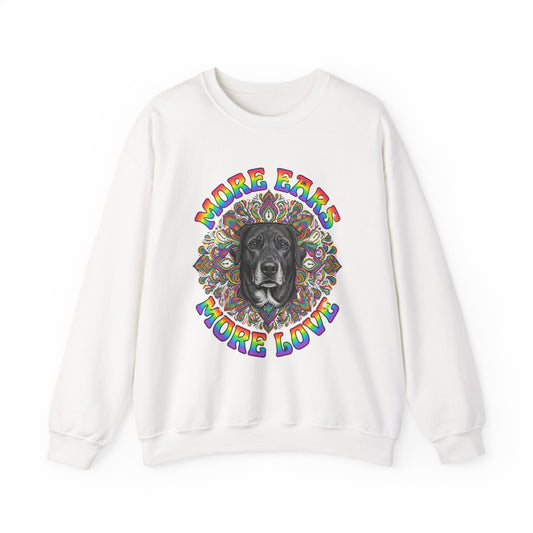 Dog Lover Crewneck — More Ears, More Love Retro — dog lover apparel — Orelha's Legacy