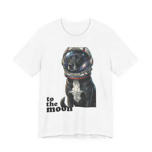 Dog Memorial T-Shirt — Orelha To the Moon — dog memorial advocacy apparel — Orelha's Legacy